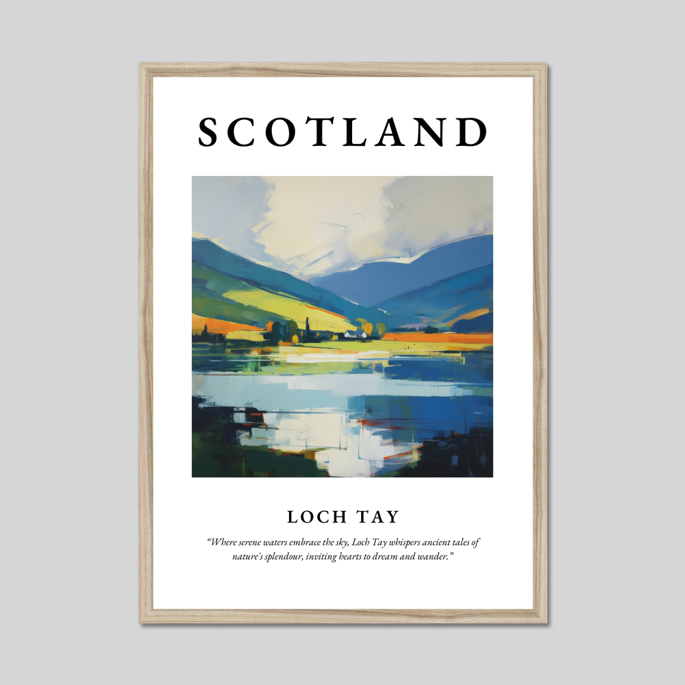 Poster in a natural frame with the word Scotland