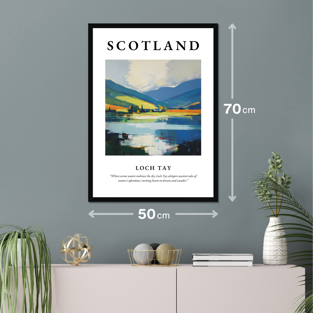 Poster of Loch Tay hanging on a wall