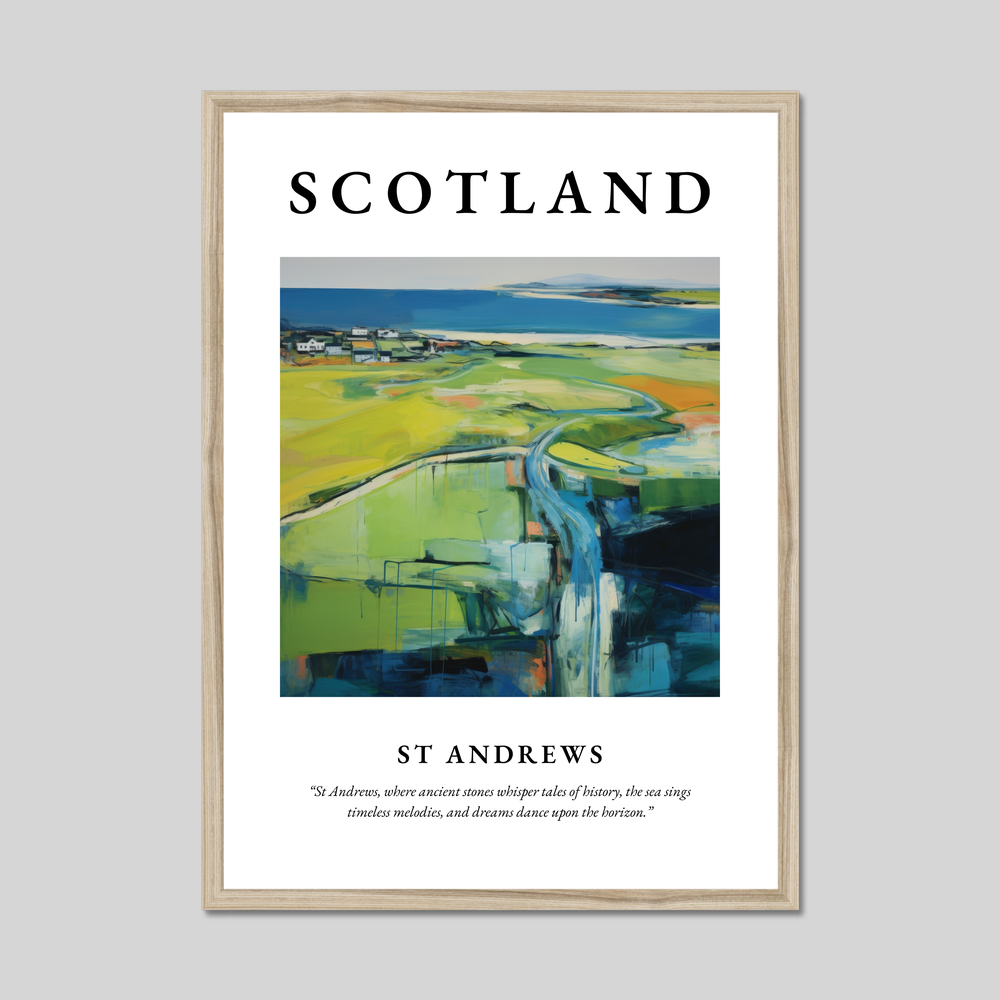 Poster in a natural frame with the word Scotland