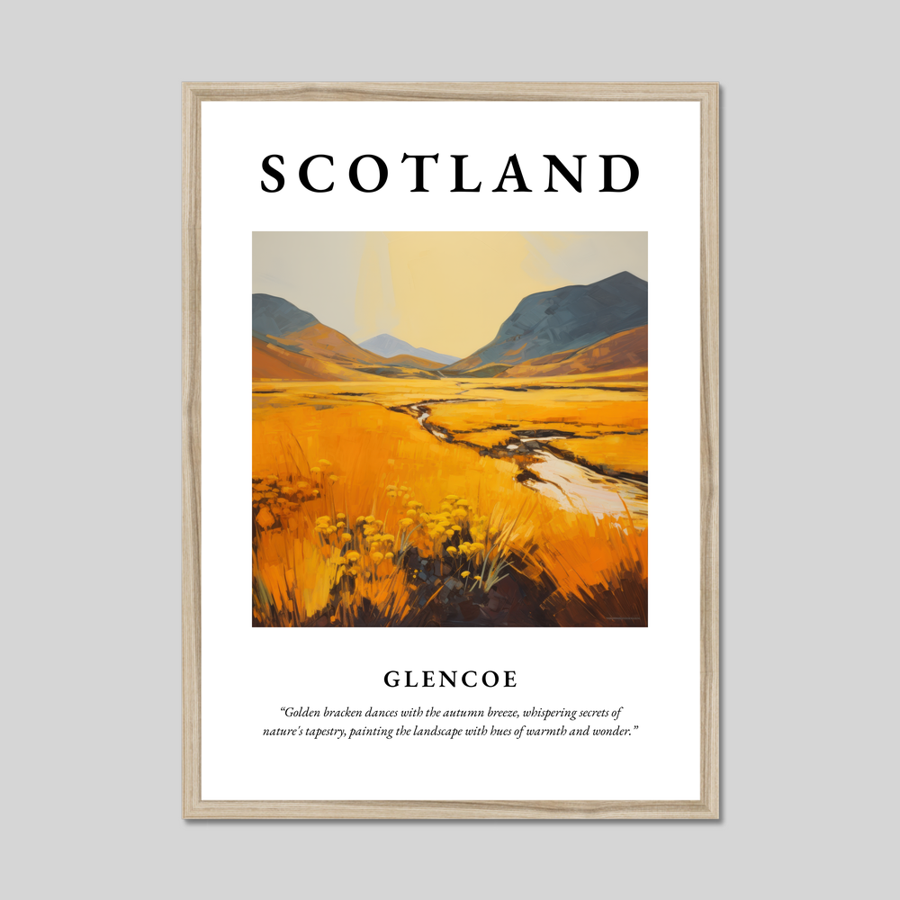 Poster in a natural frame with the word Scotland