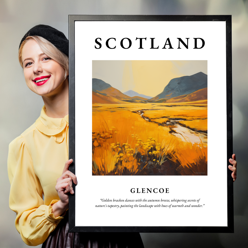 Person holding a poster of Glencoe