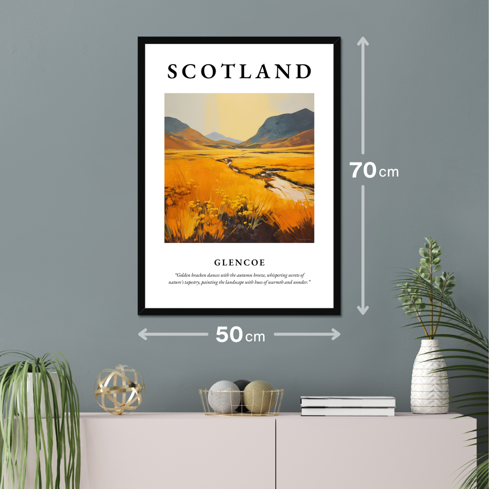 Poster of Glencoe hanging on a wall