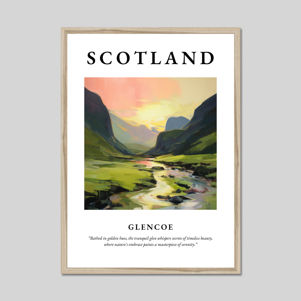 Poster in a natural frame with the word Scotland