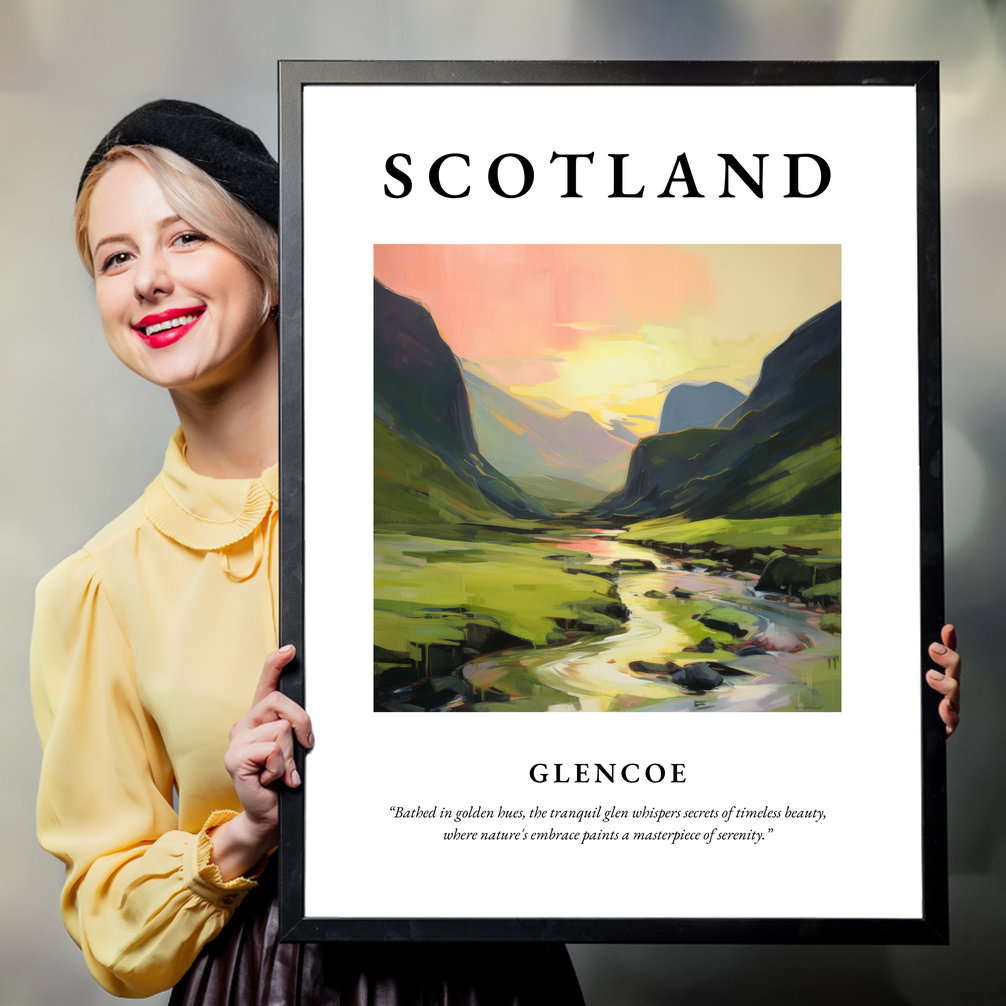 Person holding a poster of Glencoe