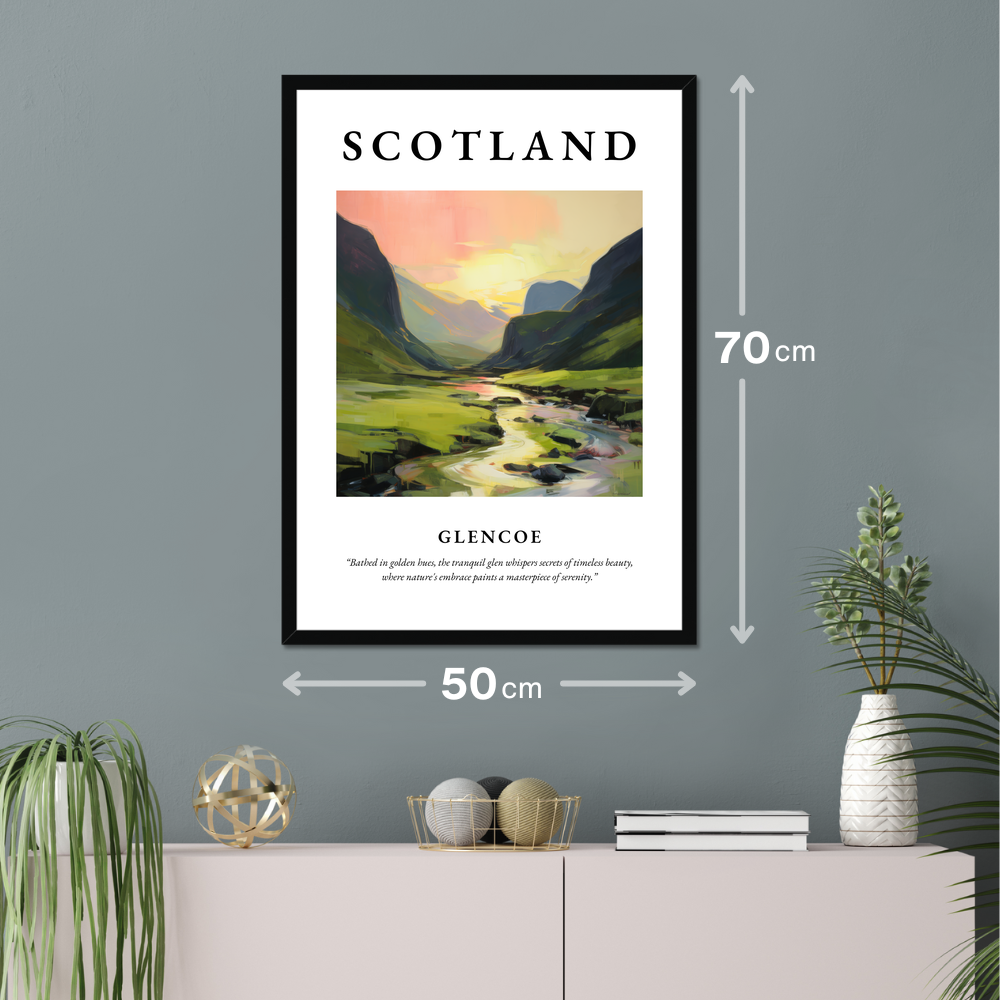 Poster of Glencoe hanging on a wall