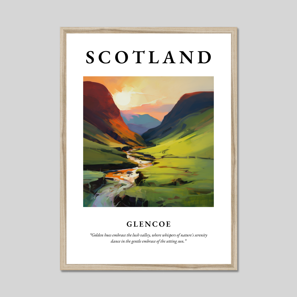 Poster in a natural frame with the word Scotland