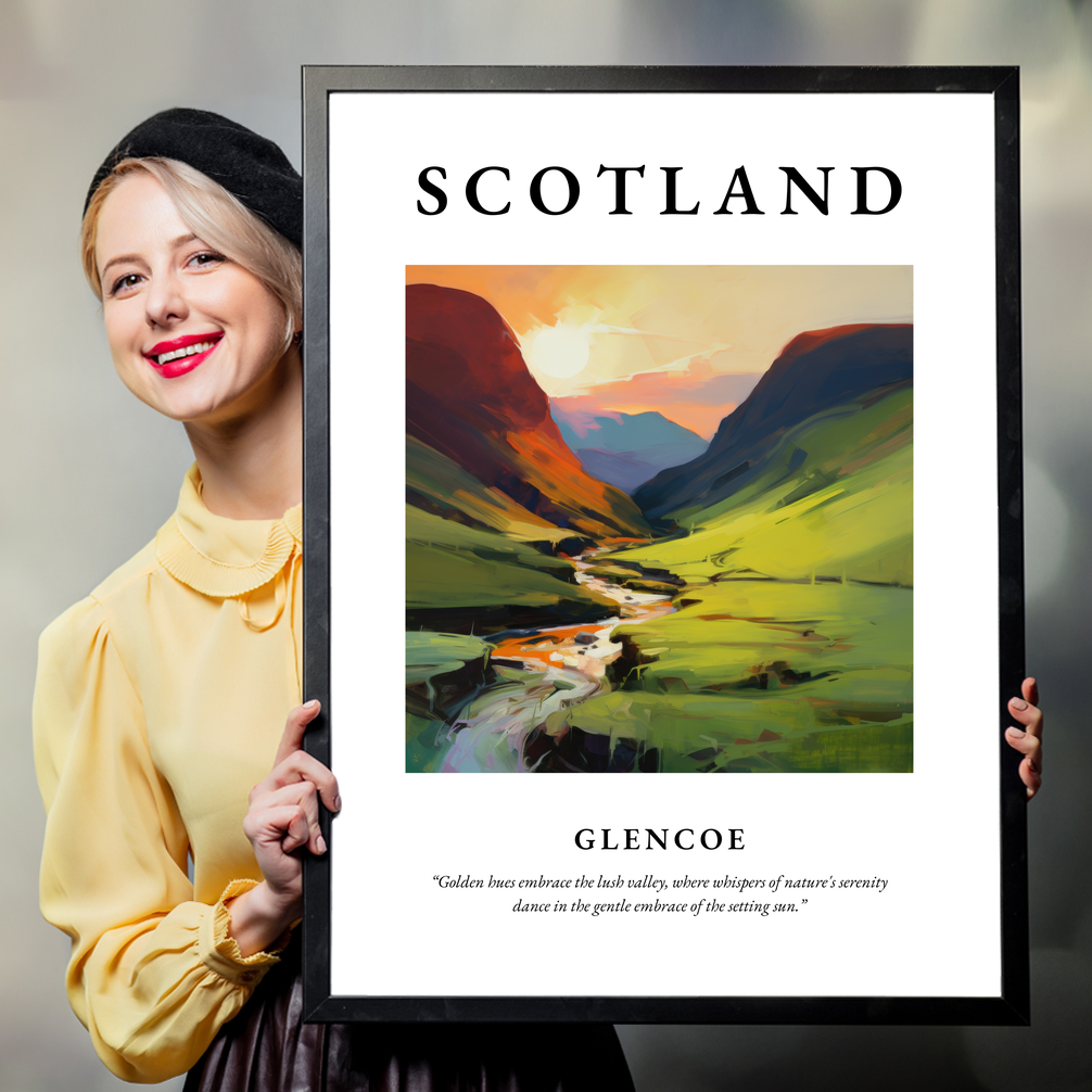 Person holding a poster of Glencoe