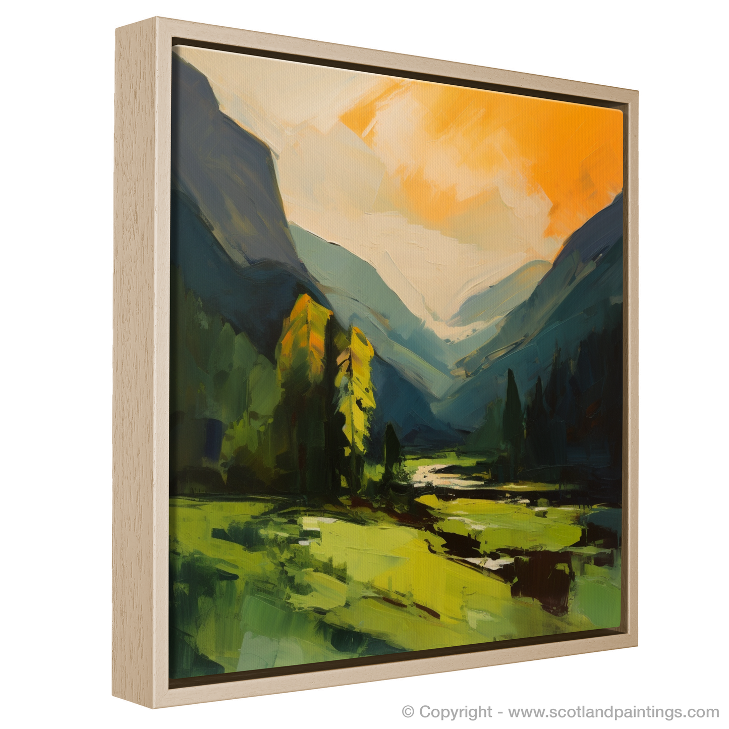 Verdant Glen at Sunset: A Contemporary Homage to Glencoe's Majesty