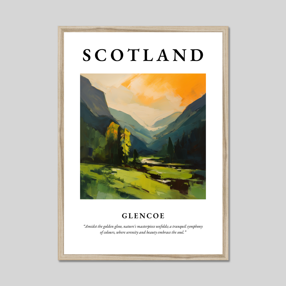 Poster in a natural frame with the word Scotland