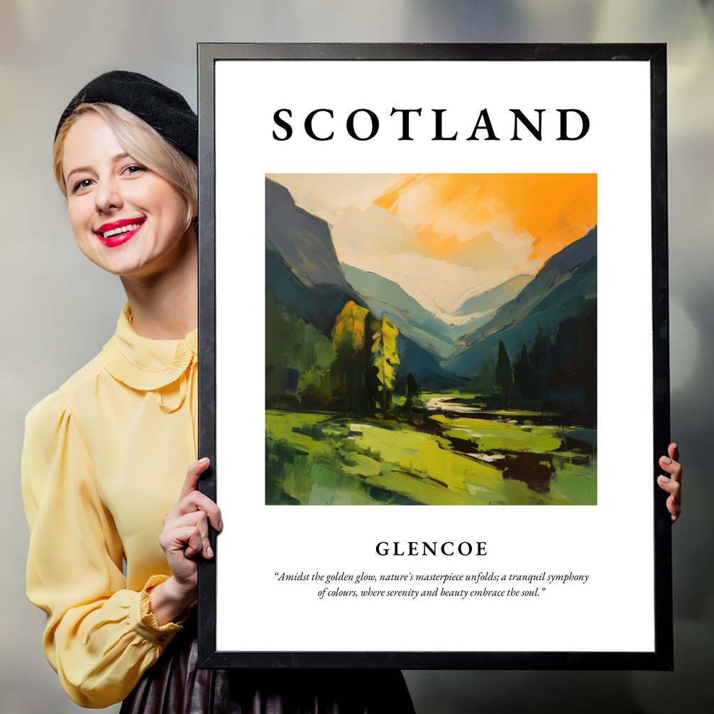 Person holding a poster of Glencoe