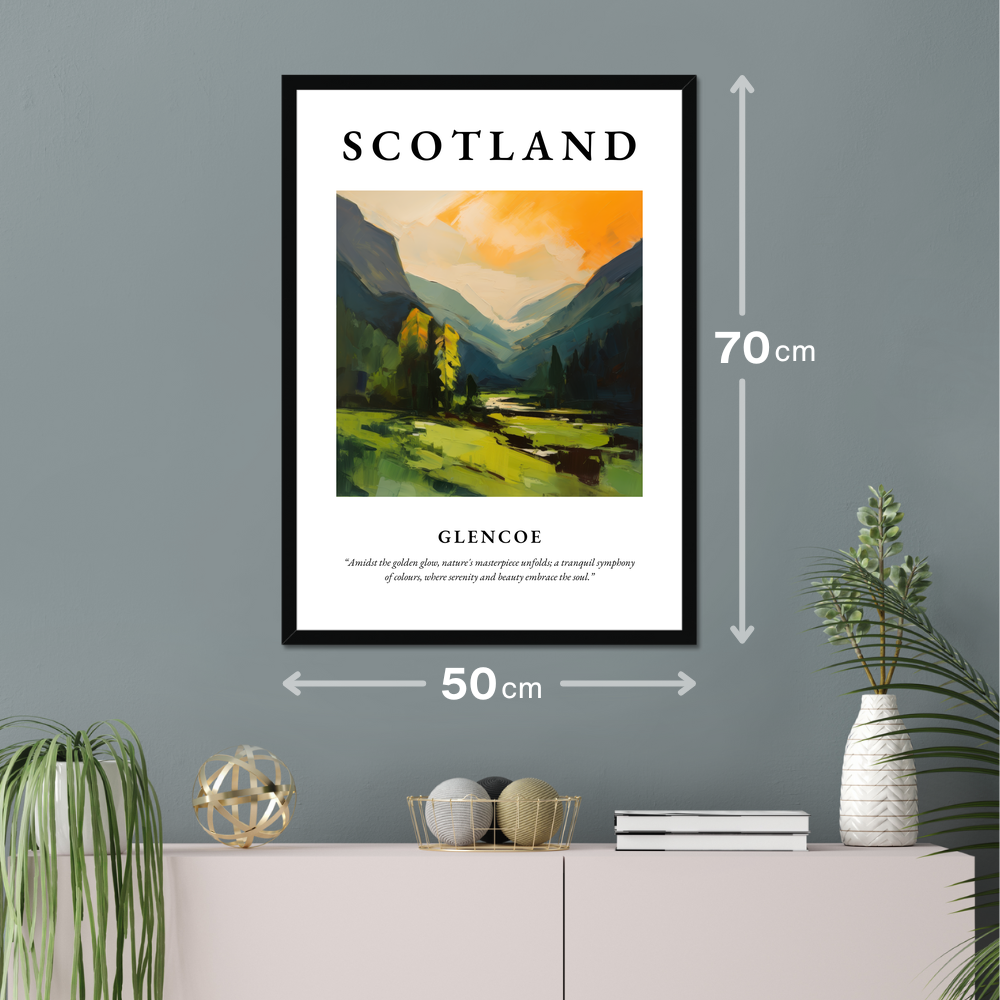 Poster of Glencoe hanging on a wall