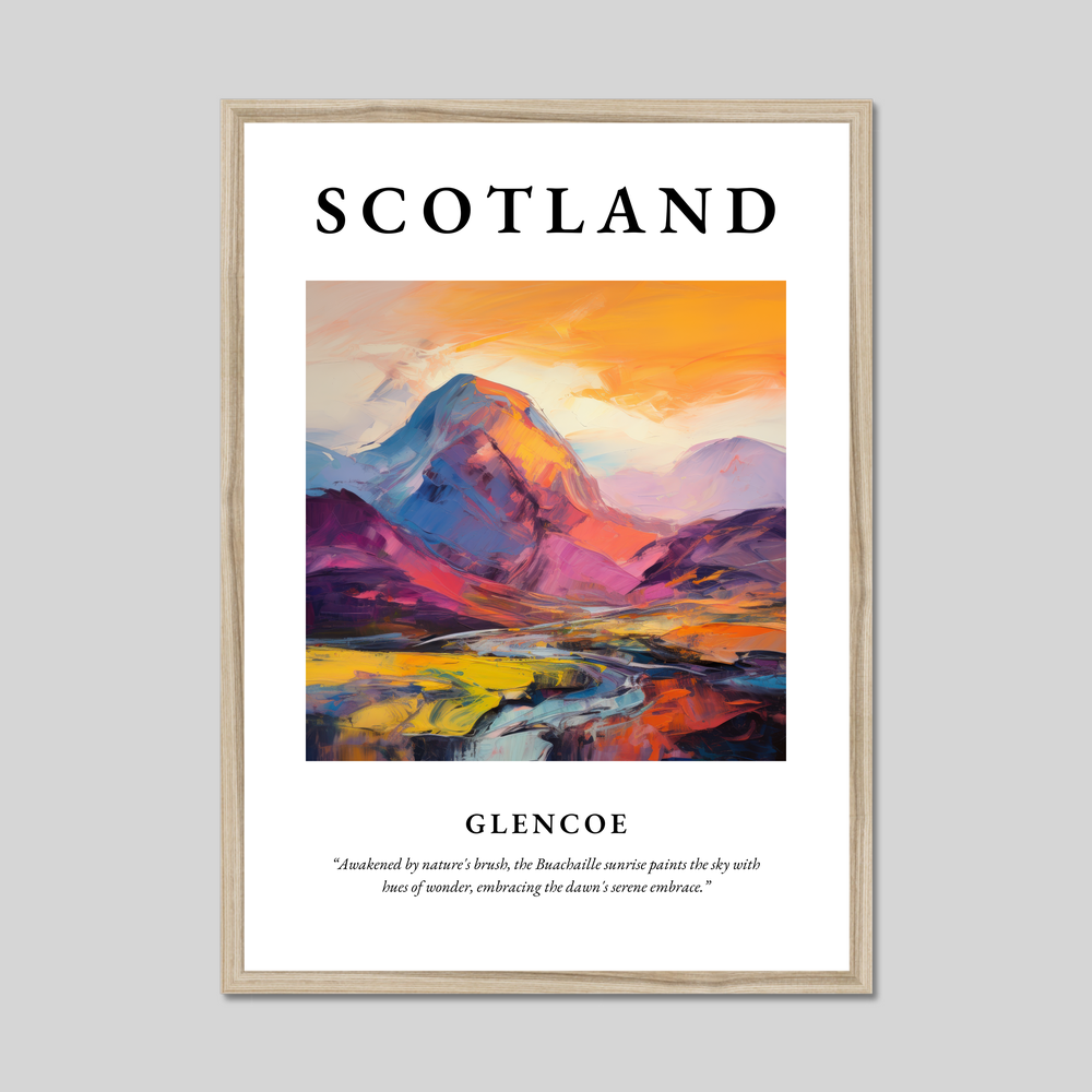 Poster in a natural frame with the word Scotland