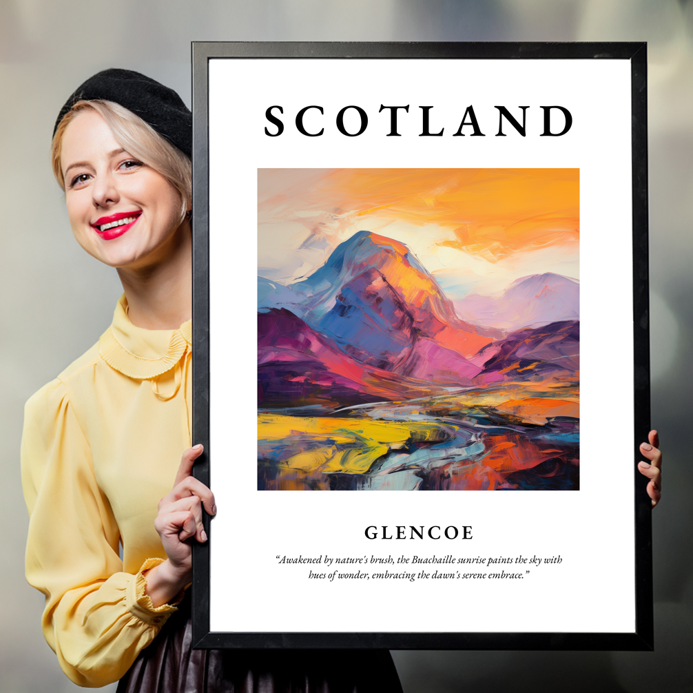 Person holding a poster of Glencoe