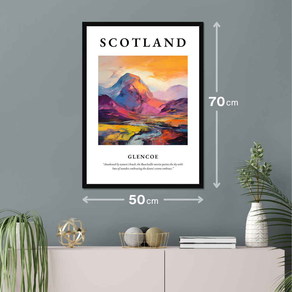 Poster of Glencoe hanging on a wall