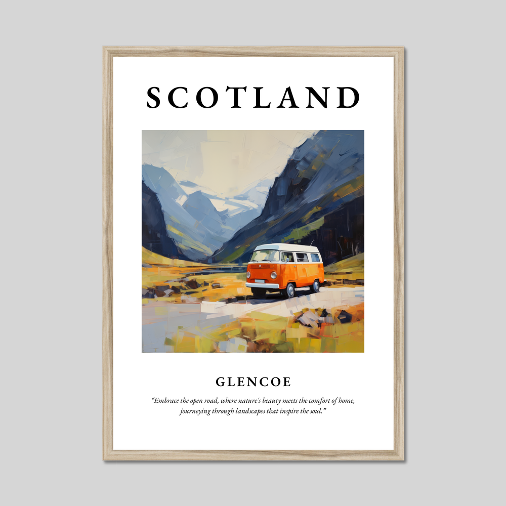 Poster in a natural frame with the word Scotland