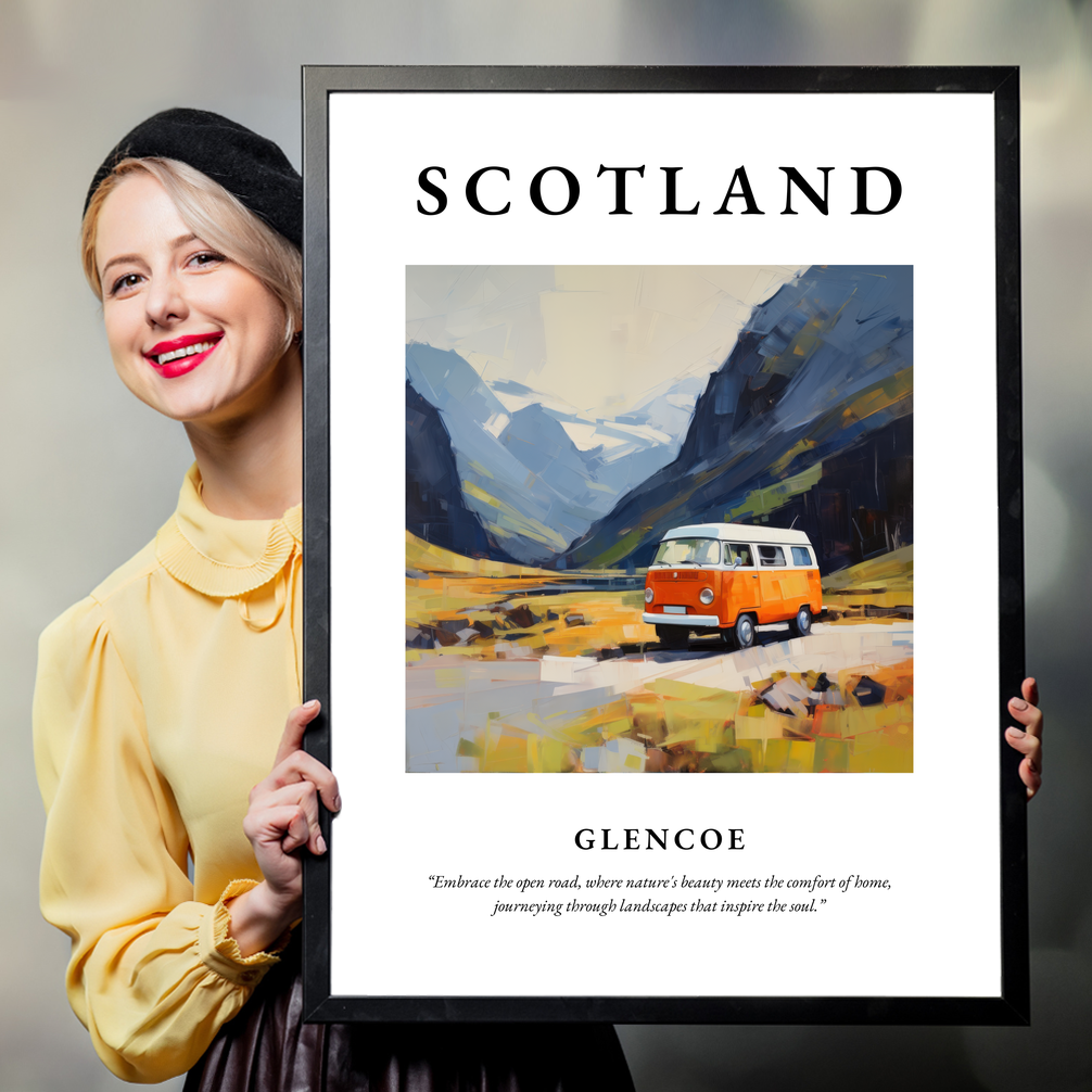 Person holding a poster of Glencoe