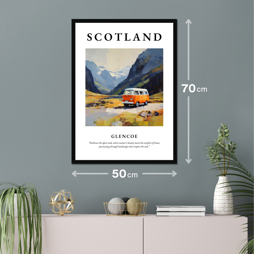 Poster of Glencoe hanging on a wall