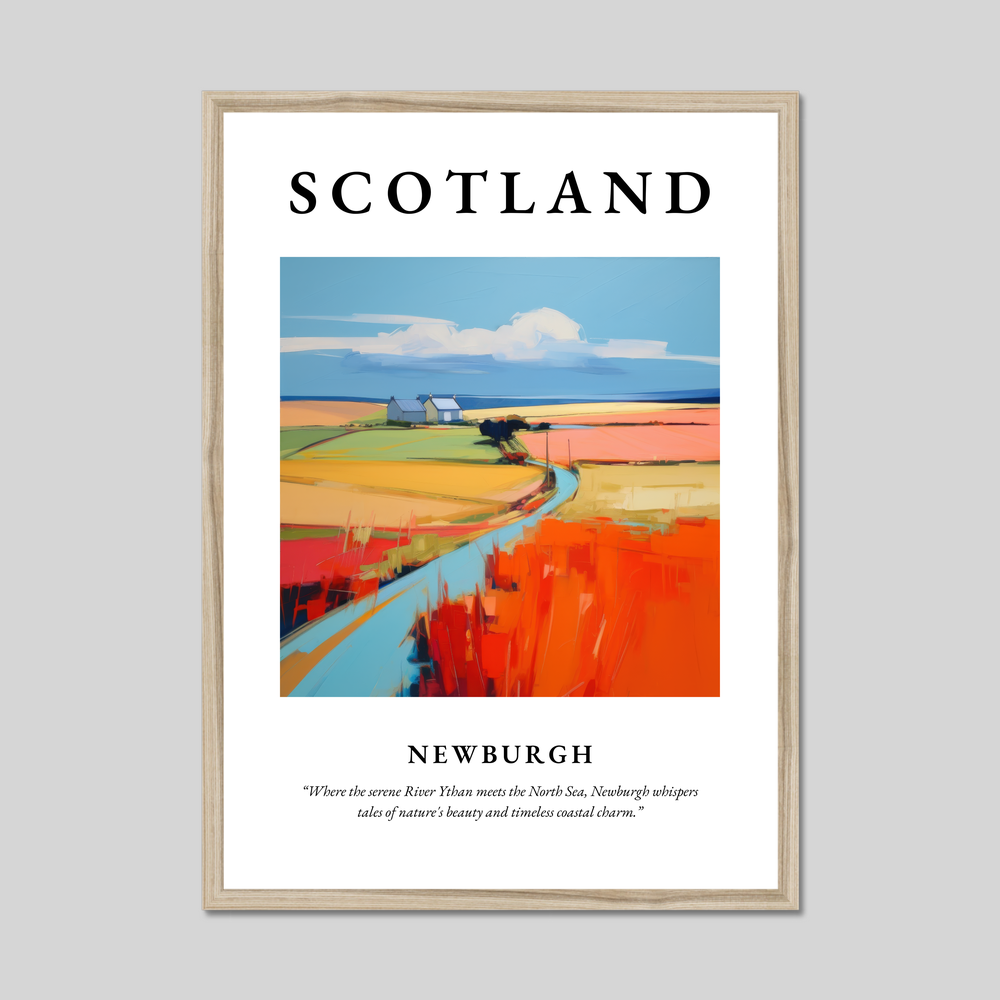 Poster in a natural frame with the word Scotland