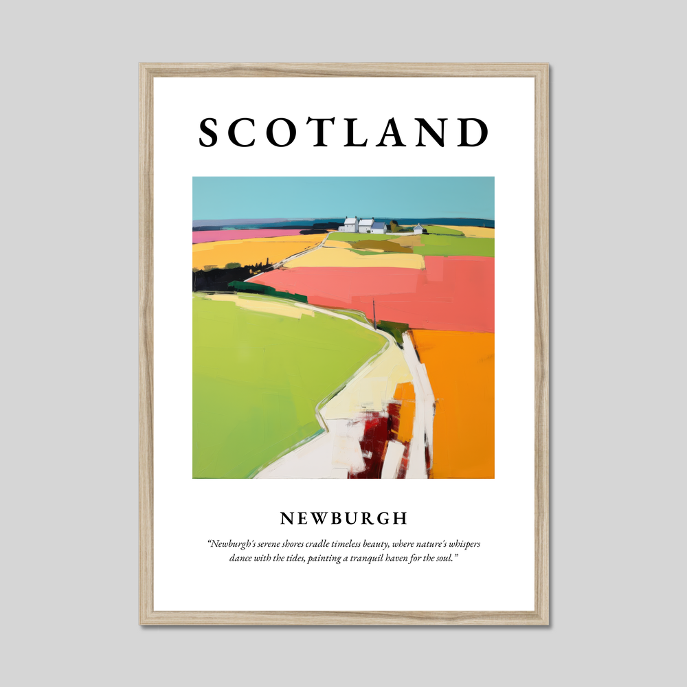 Poster in a natural frame with the word Scotland