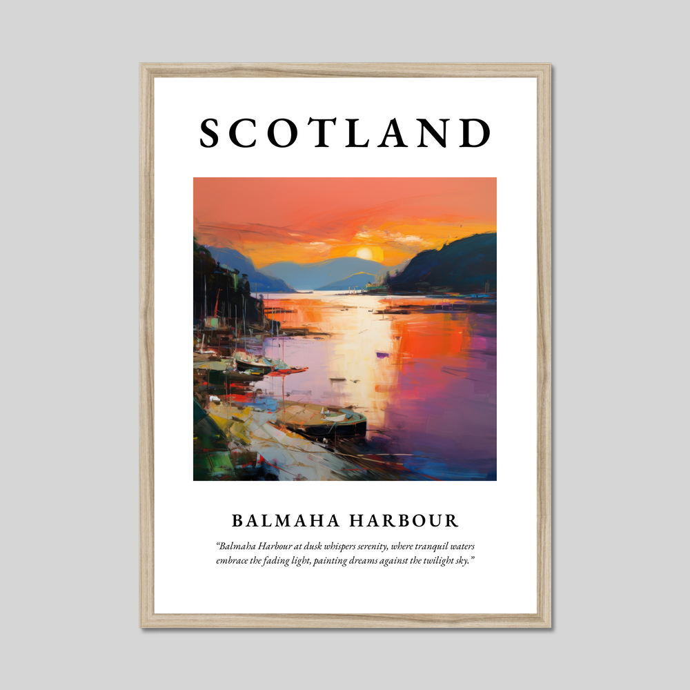 Poster in a natural frame with the word Scotland