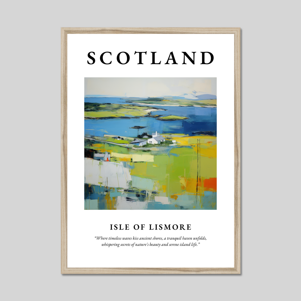 Poster in a natural frame with the word Scotland