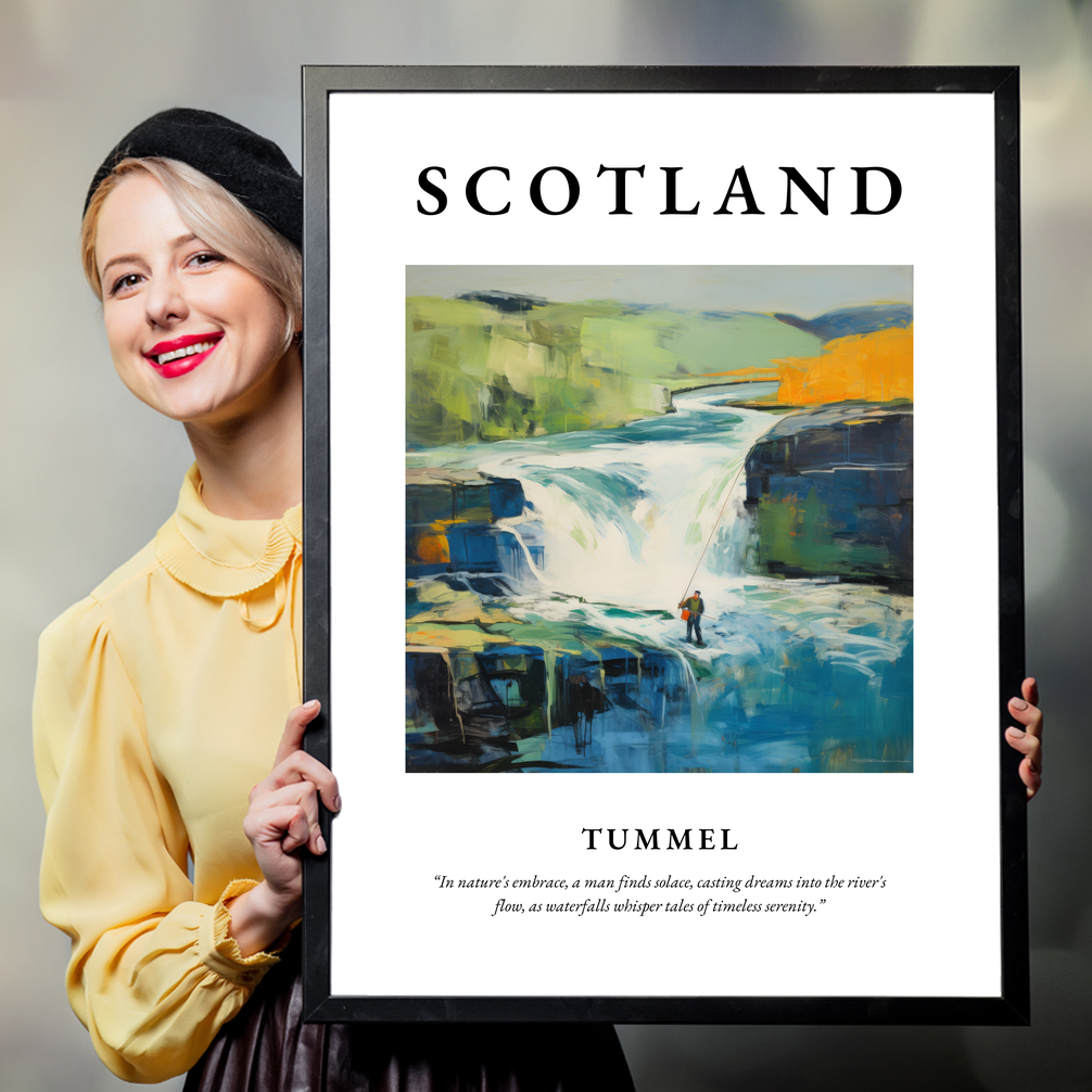 Person holding a poster of Tummel