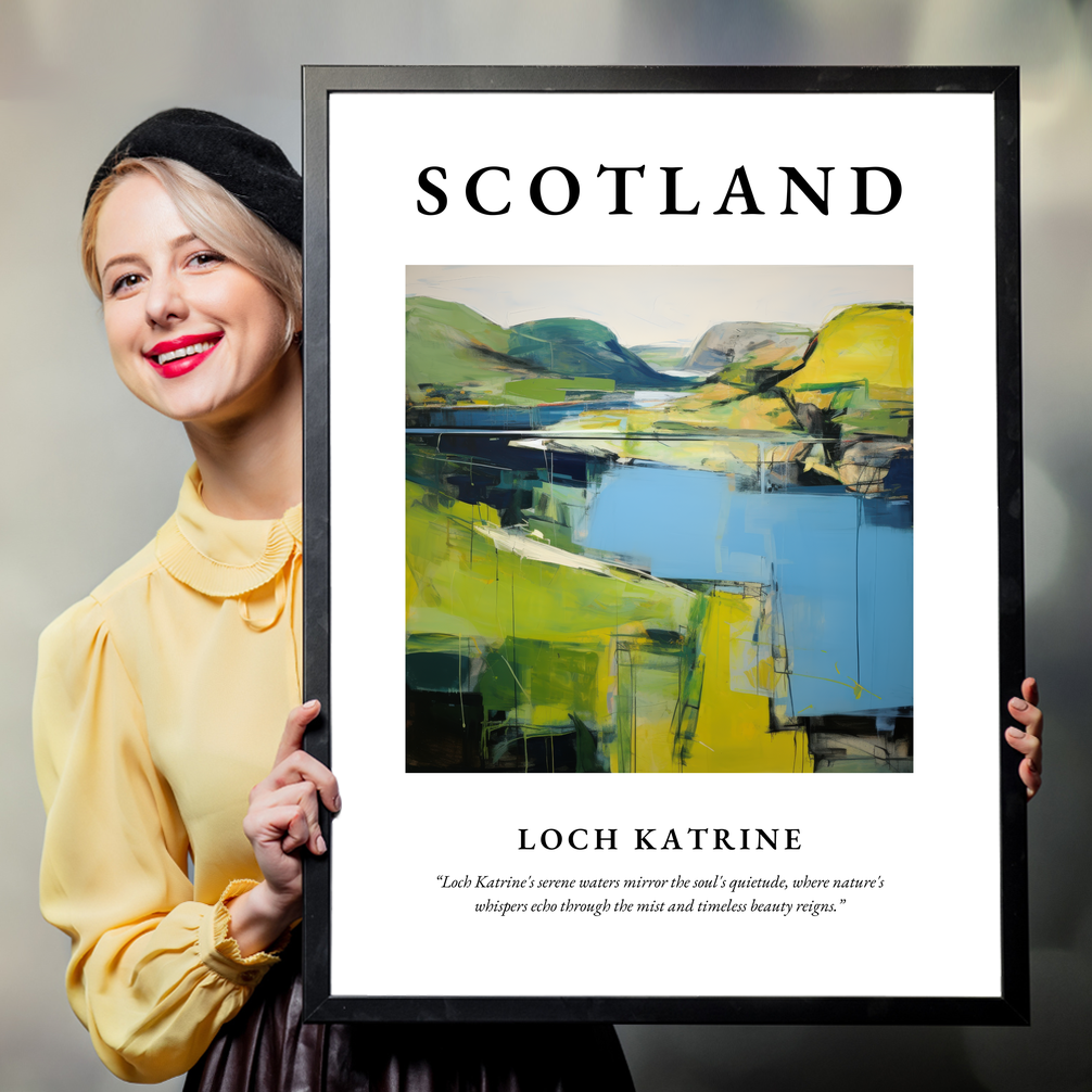 Person holding a poster of Loch Katrine