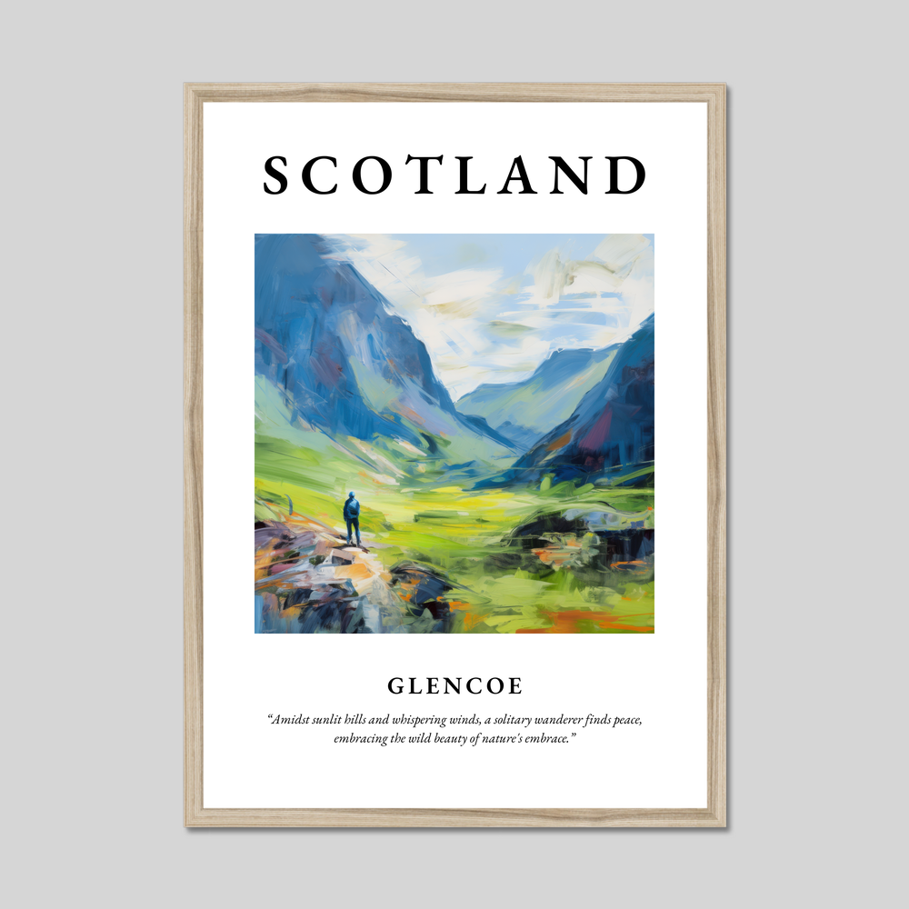 Poster in a natural frame with the word Scotland