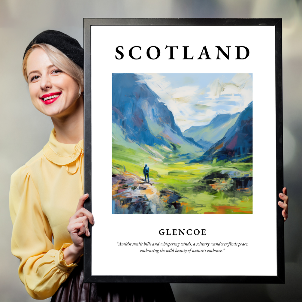 Person holding a poster of Glencoe