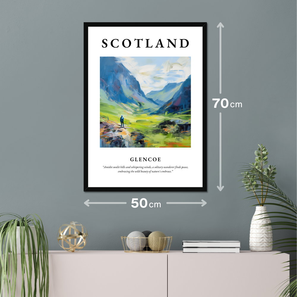 Poster of Glencoe hanging on a wall