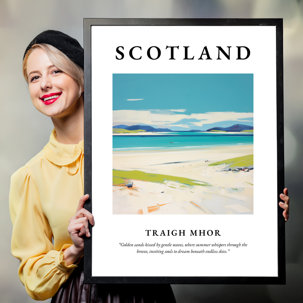 Person holding a poster of Traigh Mhor