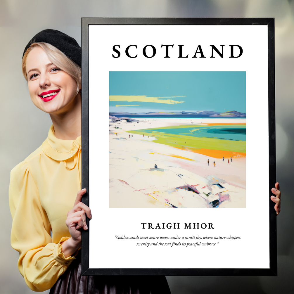 Person holding a poster of Traigh Mhor