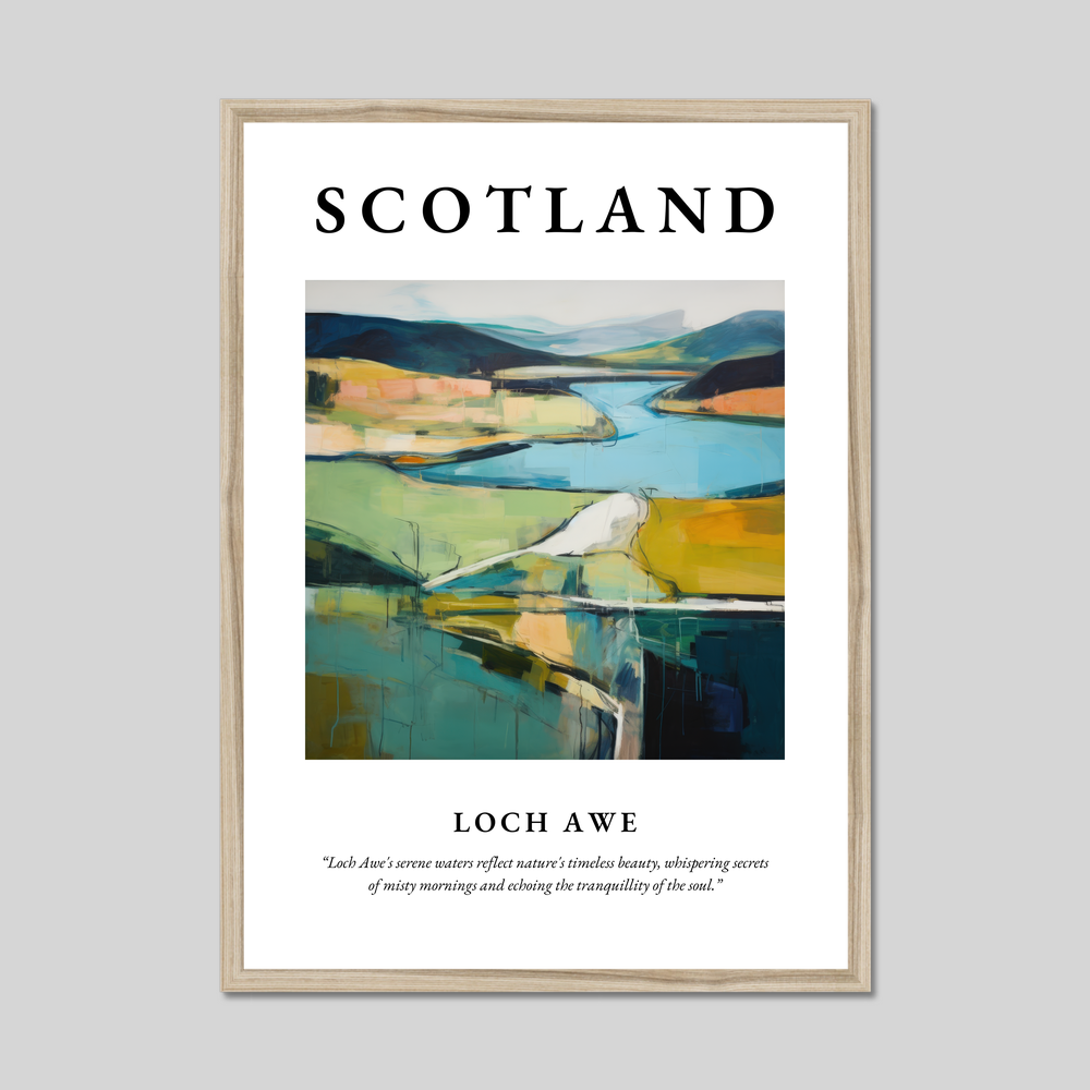 Poster in a natural frame with the word Scotland