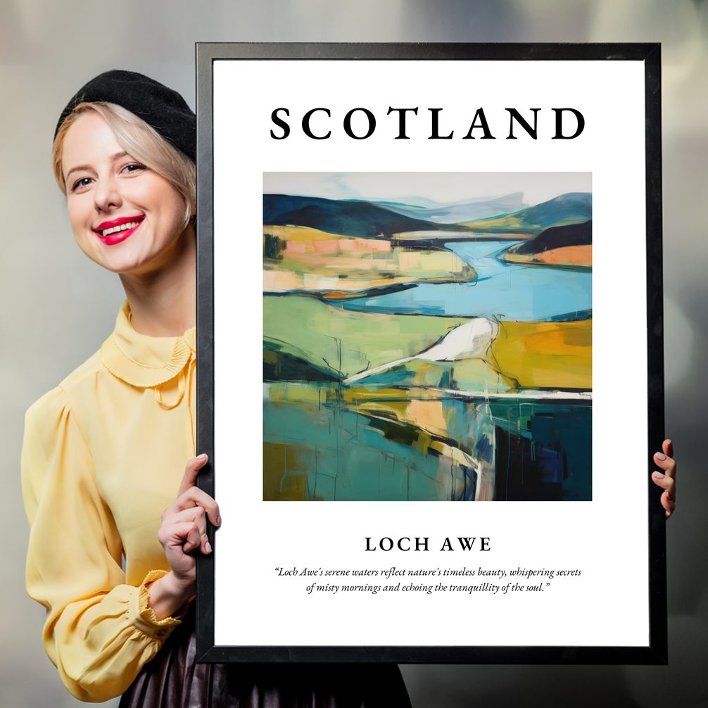 Person holding a poster of Loch Awe