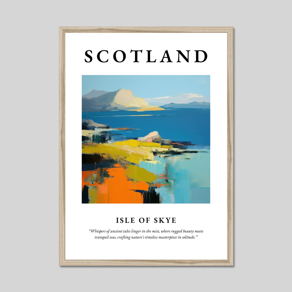 Poster in a natural frame with the word Scotland