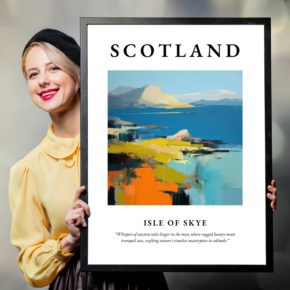 Person holding a poster of Isle of Skye