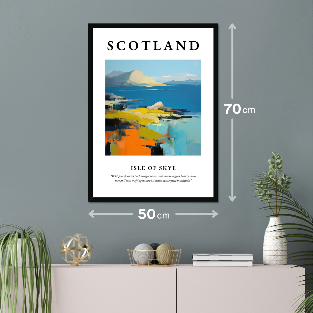 Poster of Isle of Skye hanging on a wall