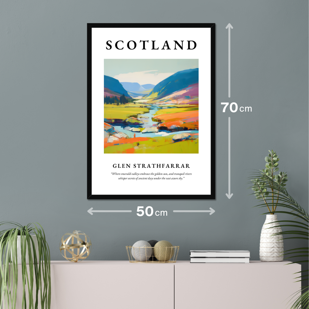 Poster of Glen Strathfarrar hanging on a wall