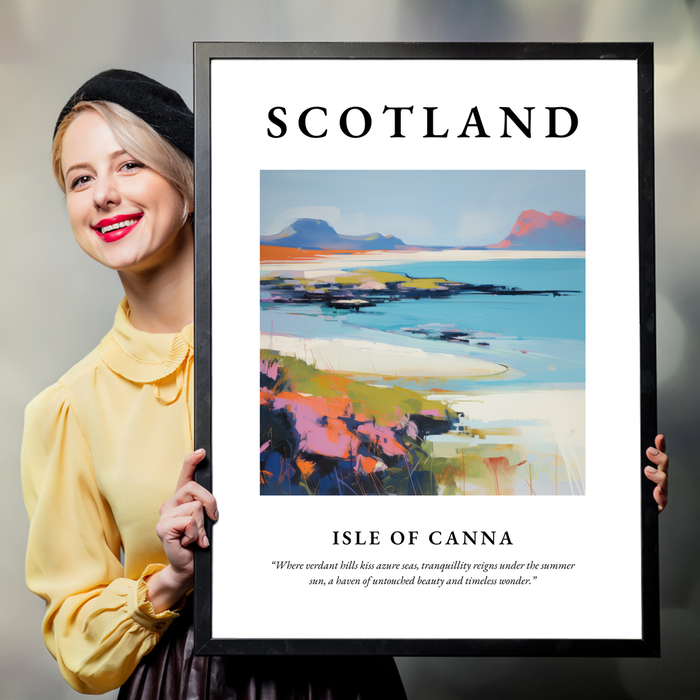 Person holding a poster of Isle of Canna