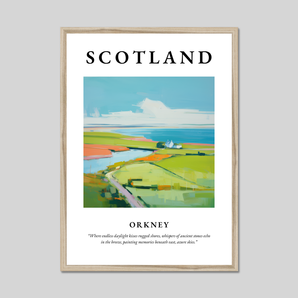 Poster in a natural frame with the word Scotland