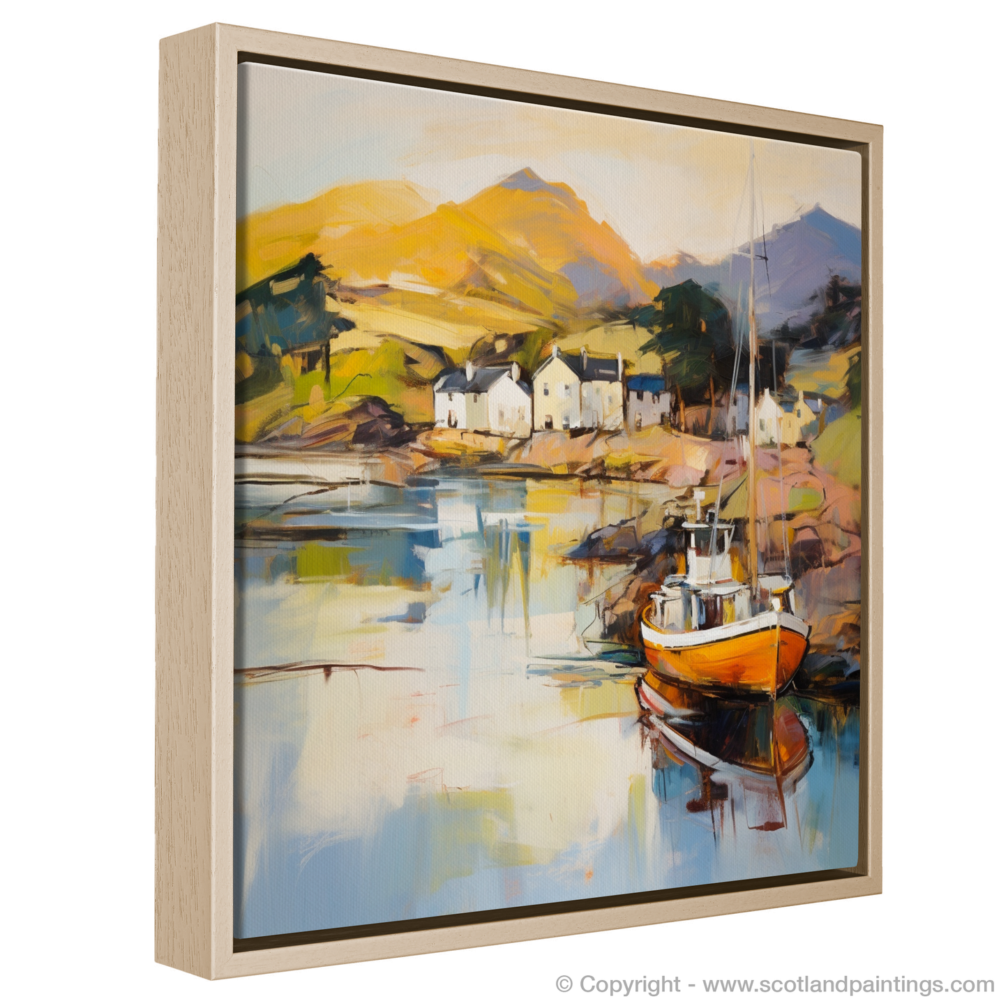 Plockton Harbour Enchantment: An Abstract Expressionist Ode to Scottish Serenity