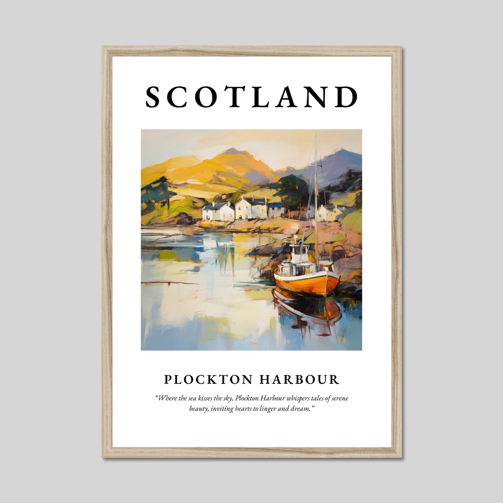 Poster in a natural frame with the word Scotland