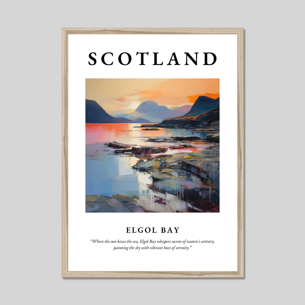 Poster in a natural frame with the word Scotland