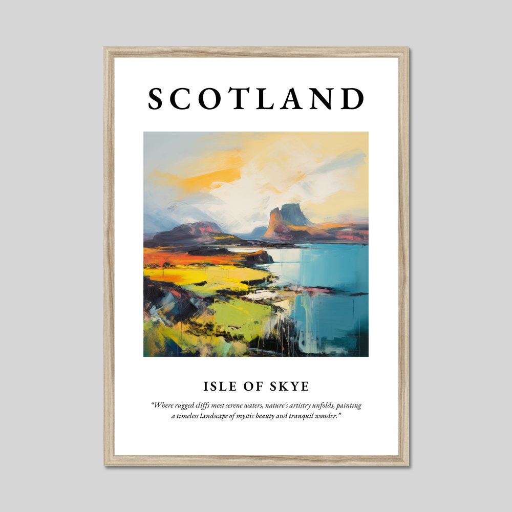 Poster in a natural frame with the word Scotland