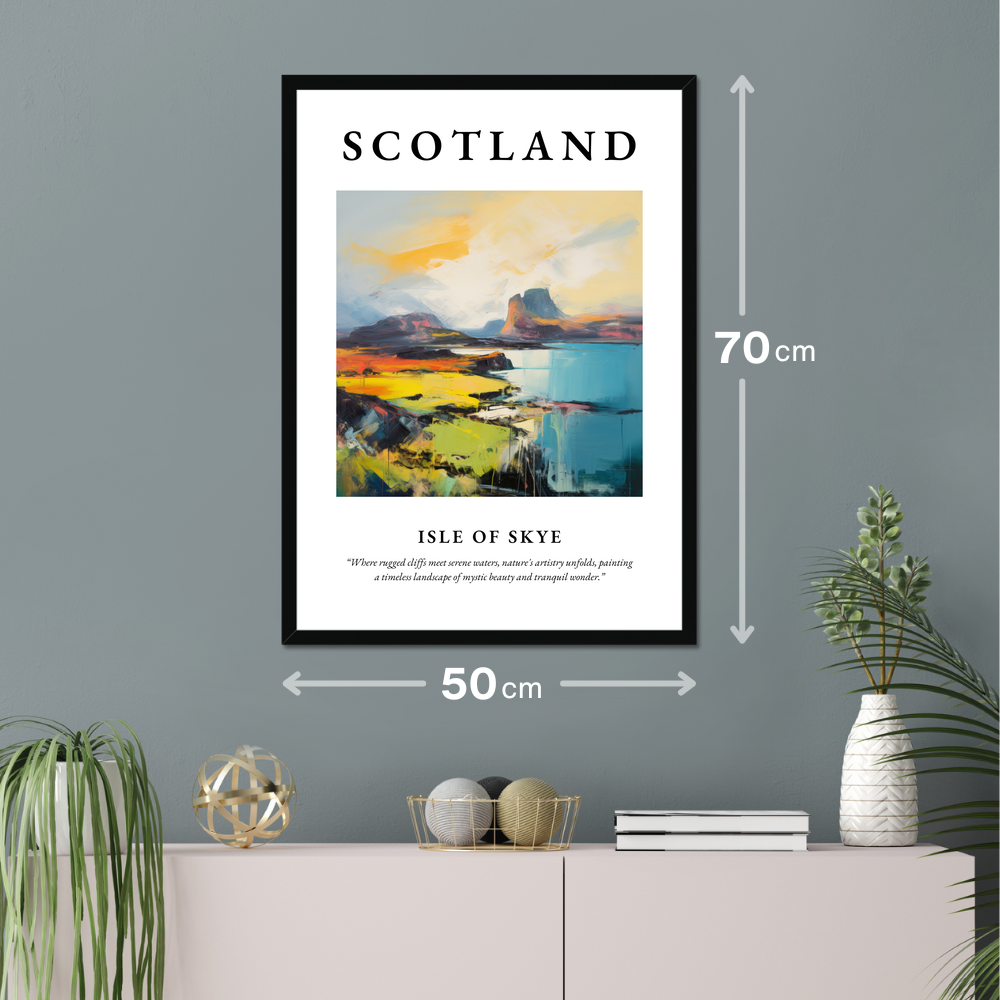 Poster of Isle of Skye hanging on a wall