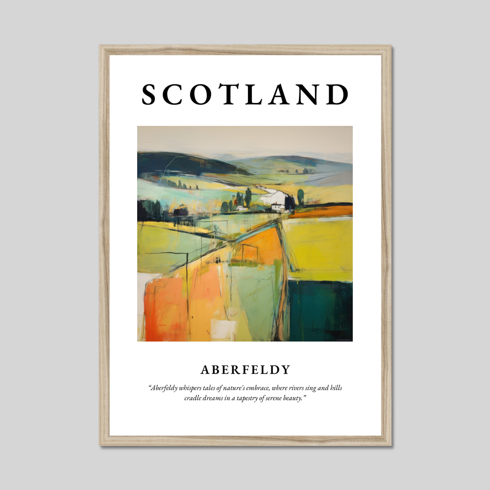 Poster in a natural frame with the word Scotland