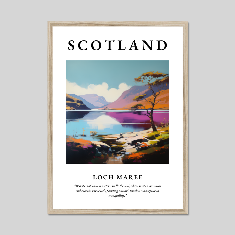 Poster in a natural frame with the word Scotland