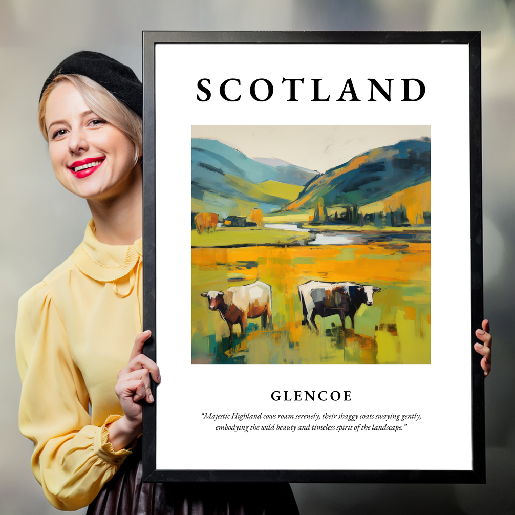 Person holding a poster of Glencoe