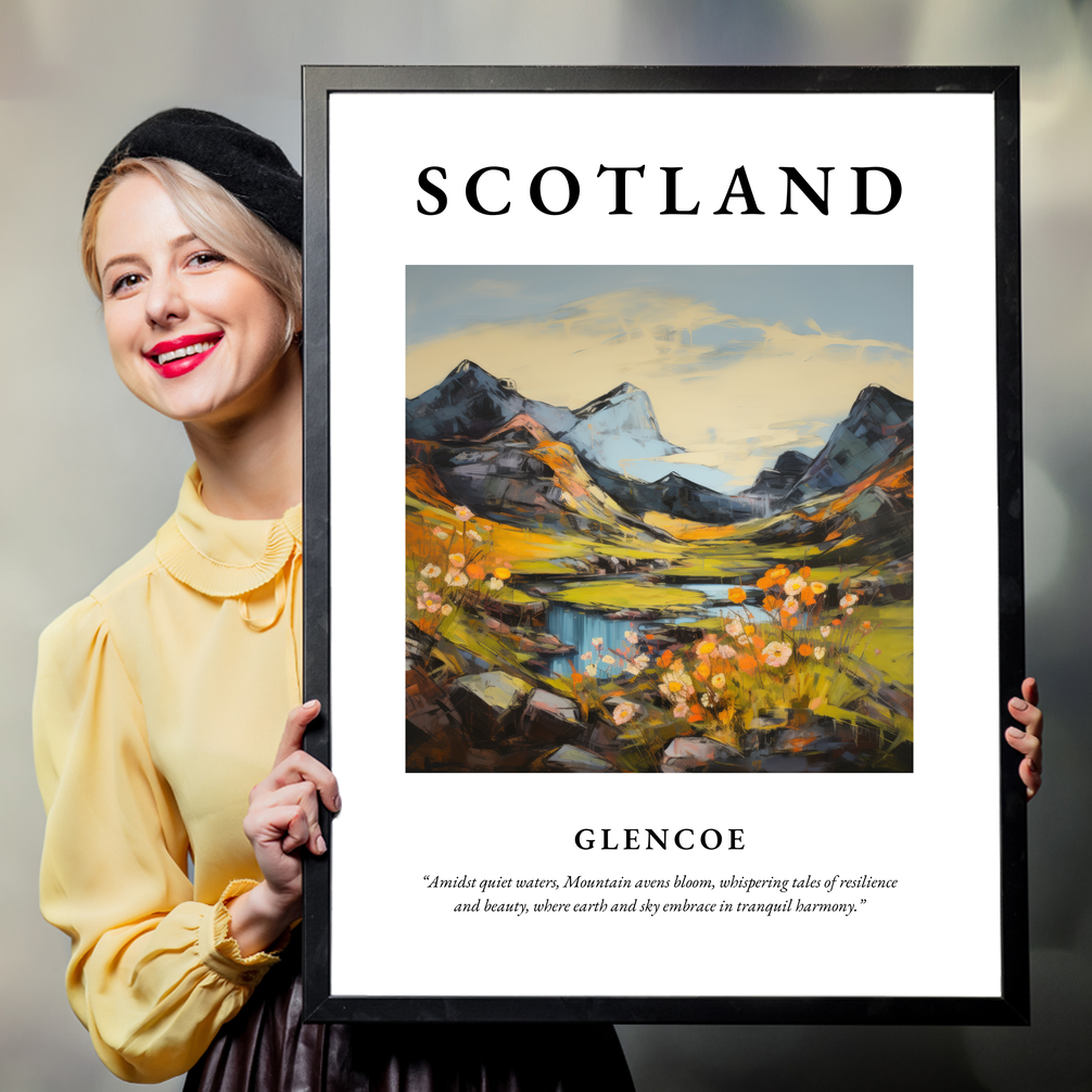 Person holding a poster of Glencoe