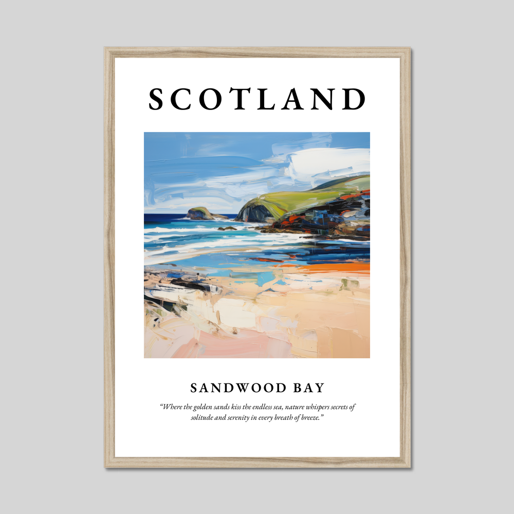 Poster in a natural frame with the word Scotland